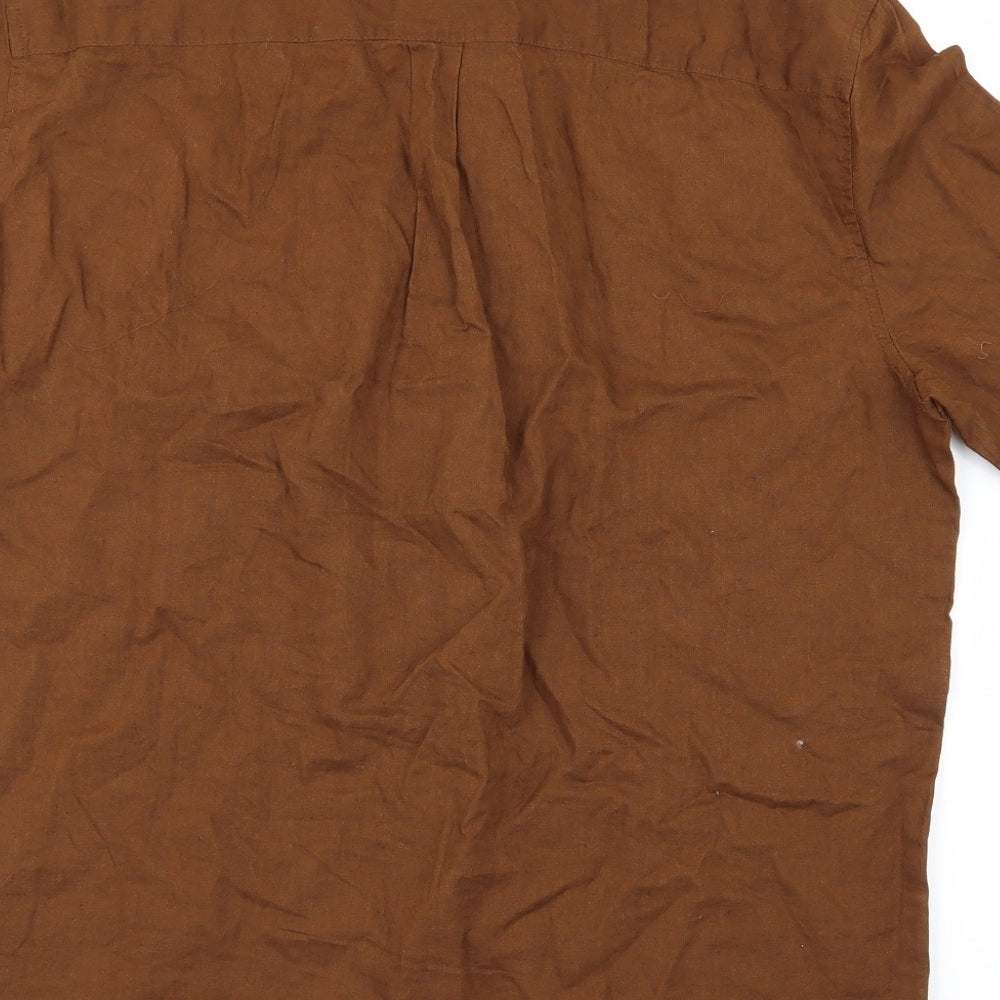 H&M Mens Brown    Button-Up Size L