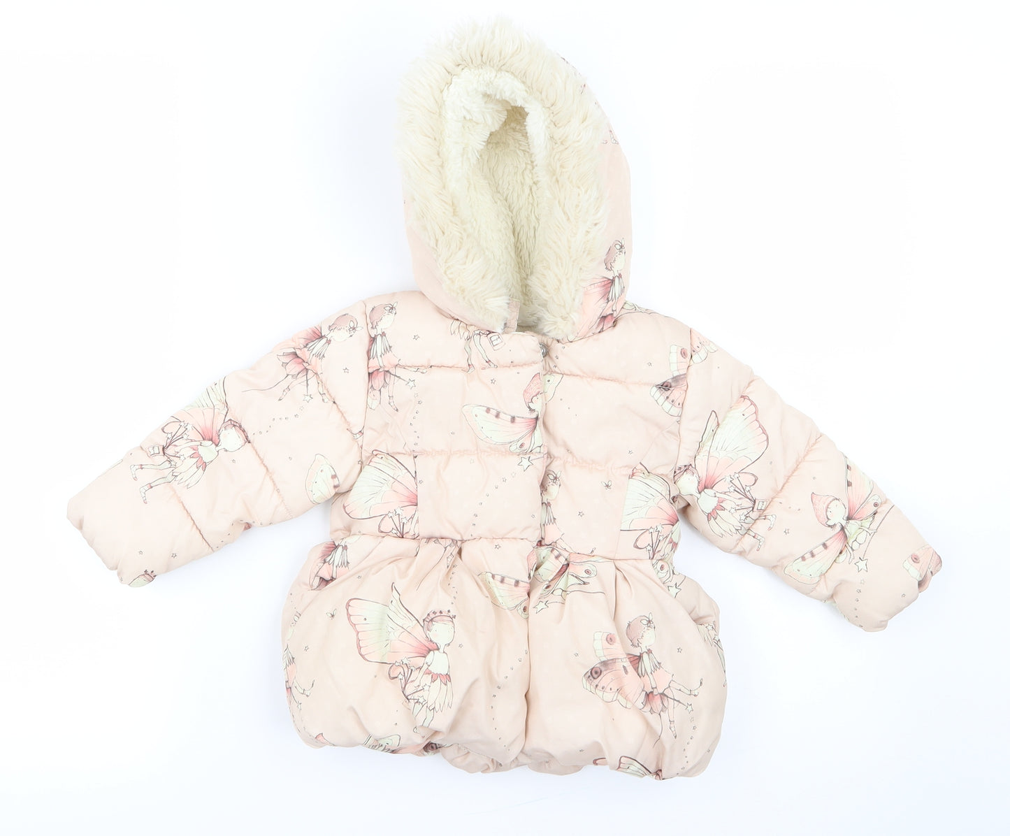 NEXT Girls Pink Geometric  Jacket Coat Size 12-18 Months