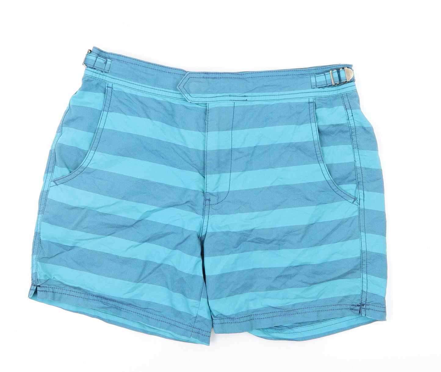 Easy Surf Mens Blue Striped  Bermuda Shorts Size S - Swim Short