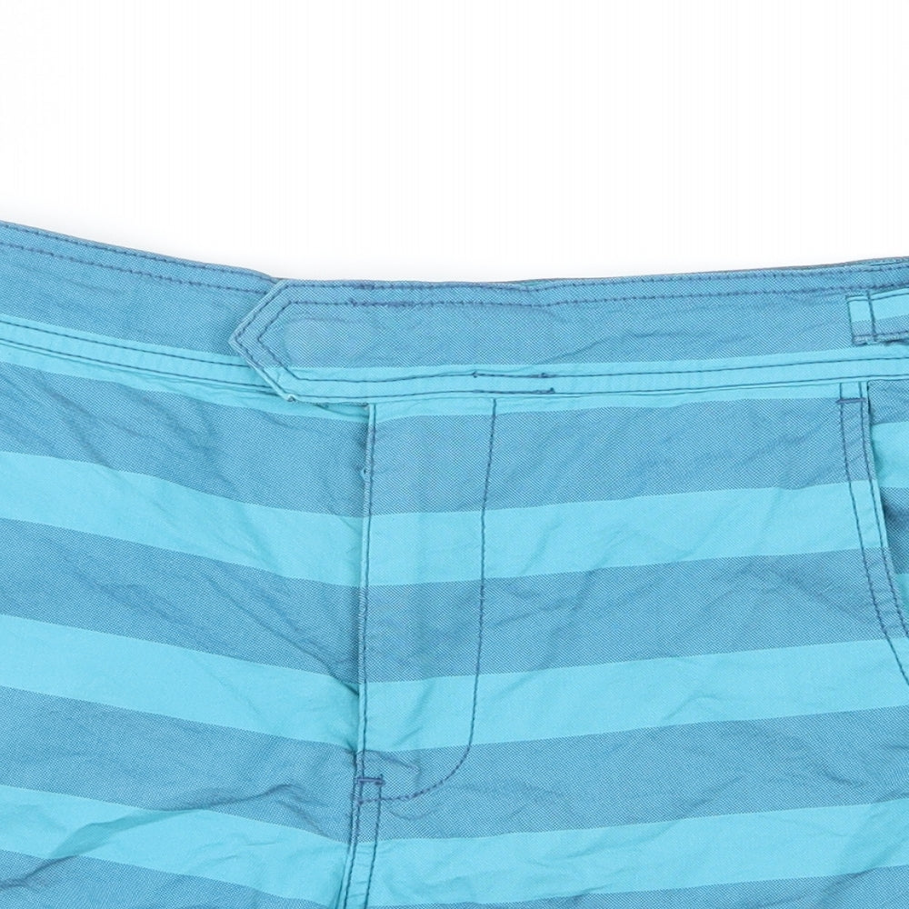 Easy Surf Mens Blue Striped  Bermuda Shorts Size S - Swim Short