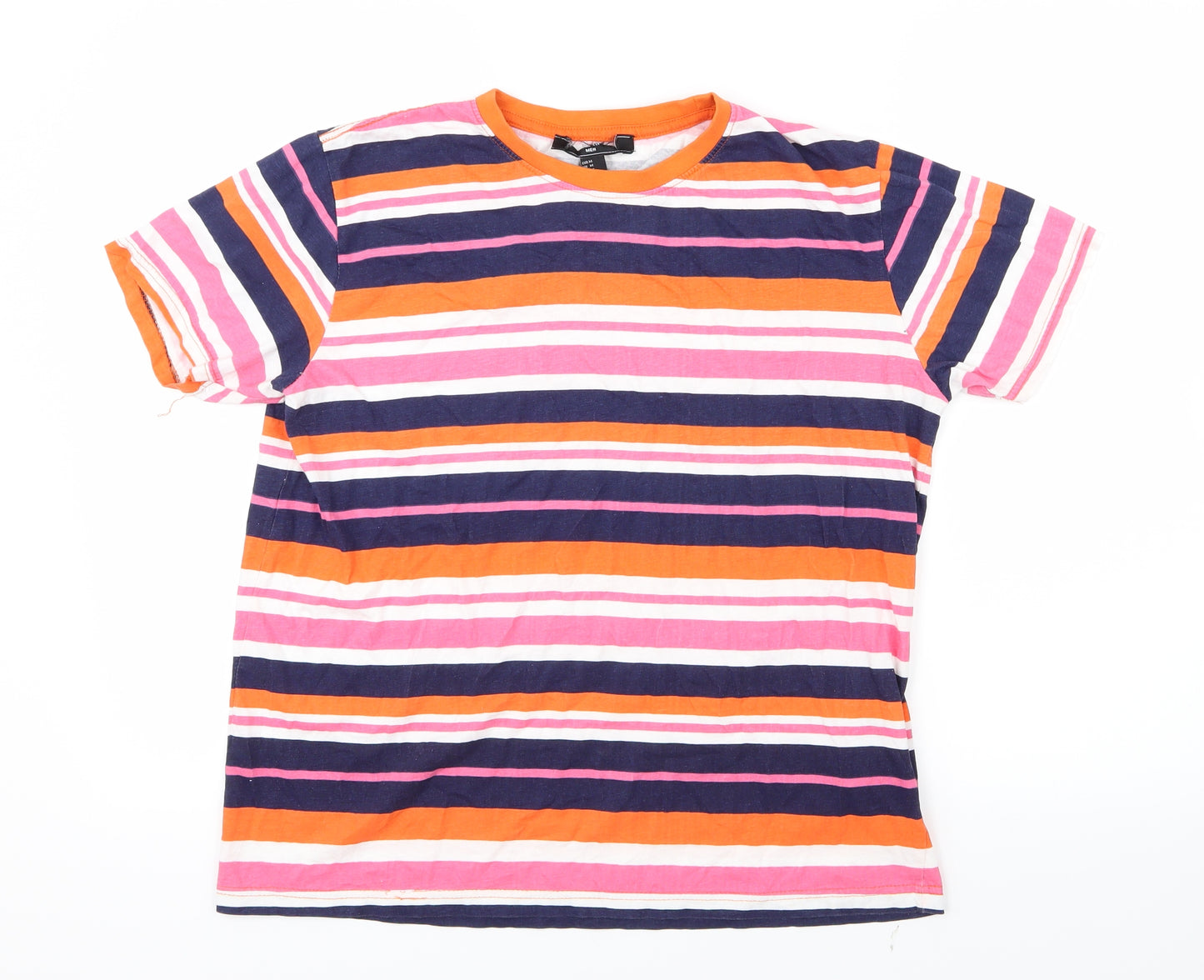 FOREVER 21 Mens Blue Striped   T-Shirt Size M