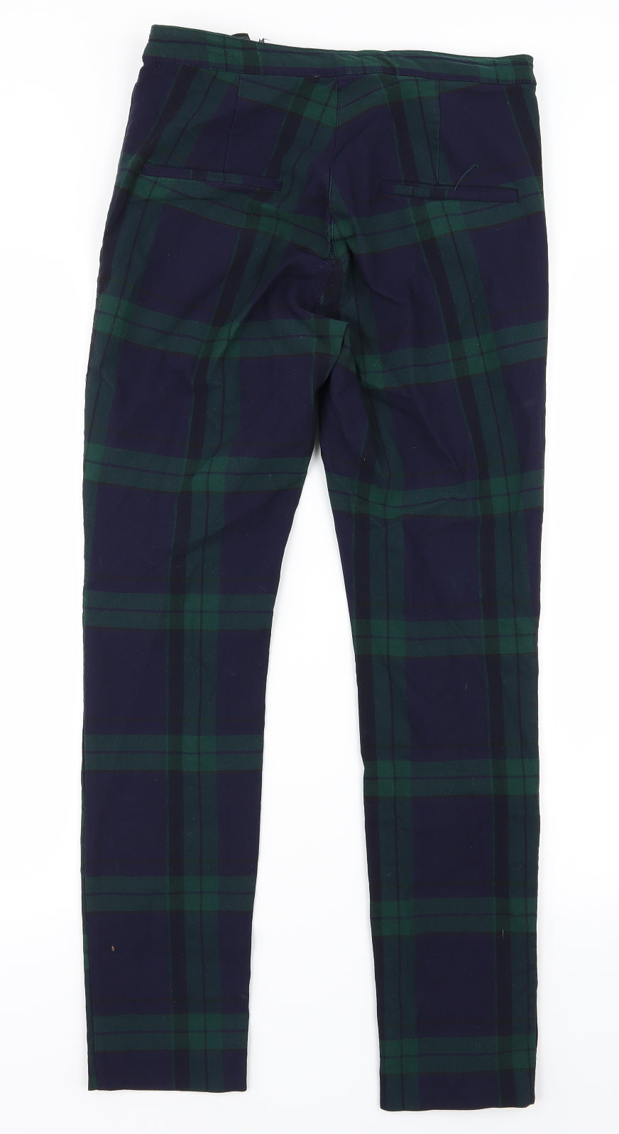 H&M Womens Blue Check  Trousers  Size 10 L28 in