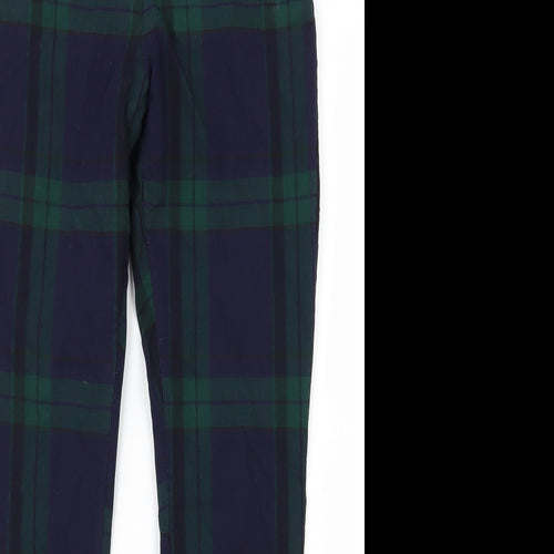 H&M Womens Blue Check  Trousers  Size 10 L28 in