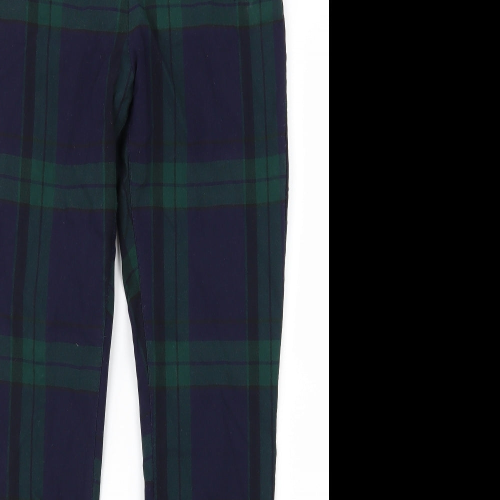 H&M Womens Blue Check  Trousers  Size 10 L28 in