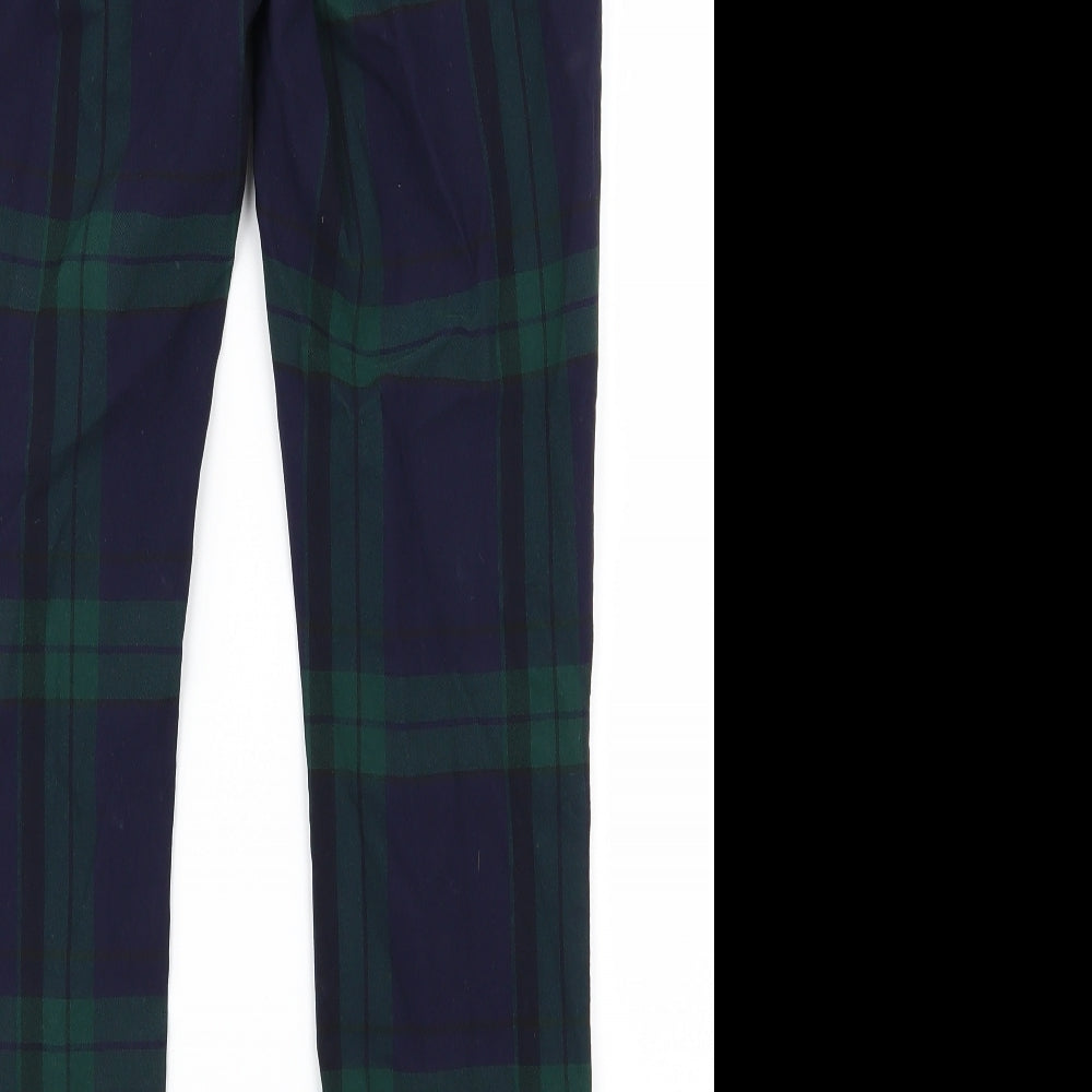 H&M Womens Blue Check  Trousers  Size 10 L28 in