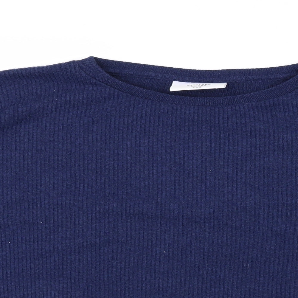 Chelsea Peers Mens Blue  Knit Pullover Jumper Size S