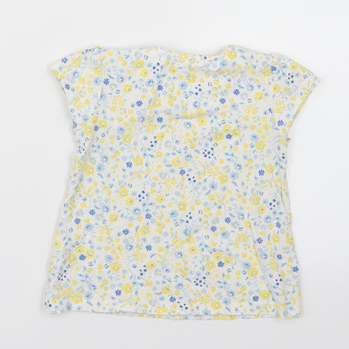 Tu  Girls Yellow Floral  Basic T-Shirt Size 12-18 Months