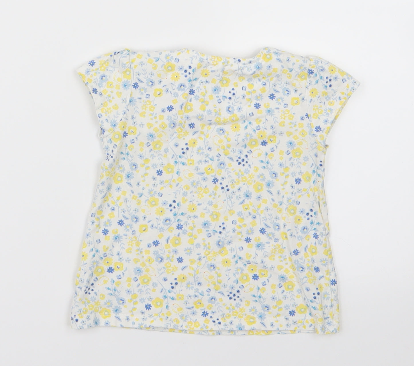 Tu  Girls Yellow Floral  Basic T-Shirt Size 12-18 Months