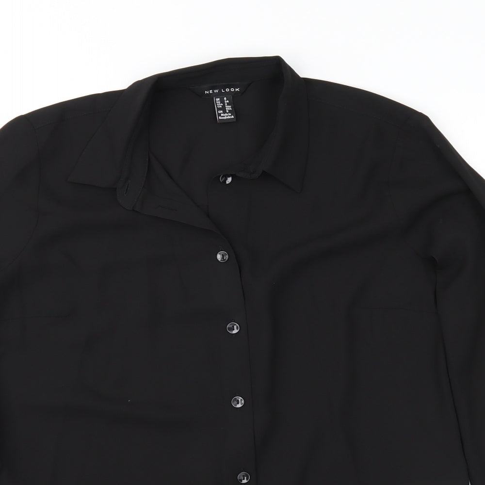 New Look Womens Black   Basic Button-Up Size 6
