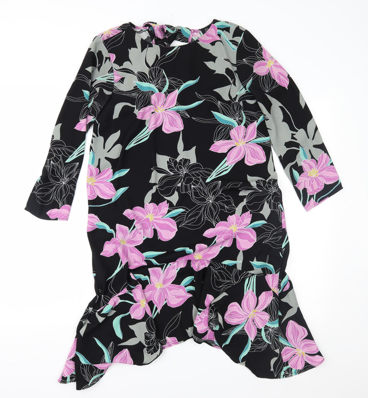 River Island Womens Black Floral  Shift  Size 8