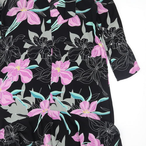 River Island Womens Black Floral  Shift  Size 8