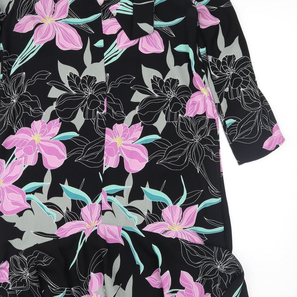 River Island Womens Black Floral  Shift  Size 8