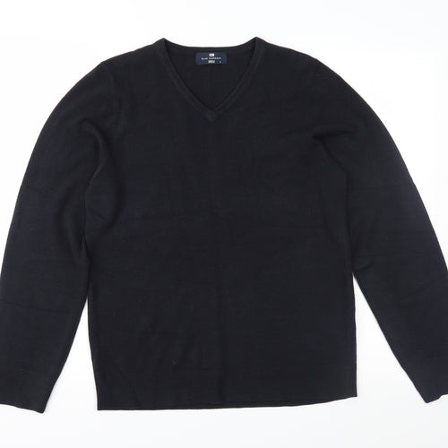 Blue Harbour Mens Black  Knit Pullover Jumper Size S