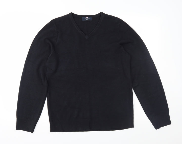 Blue Harbour Mens Black Knit Pullover Jumper Size S