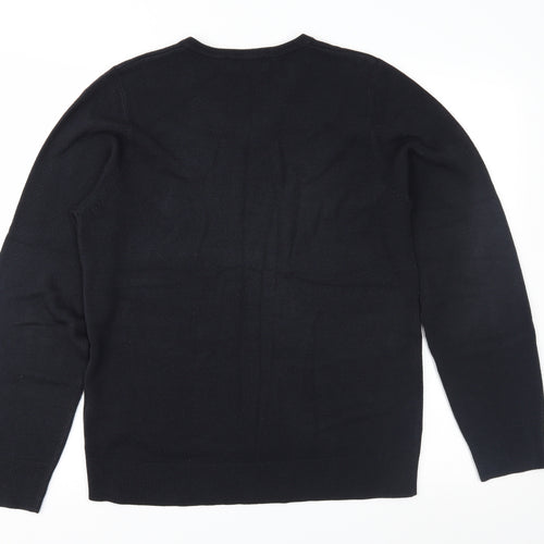 Blue Harbour Mens Black  Knit Pullover Jumper Size S