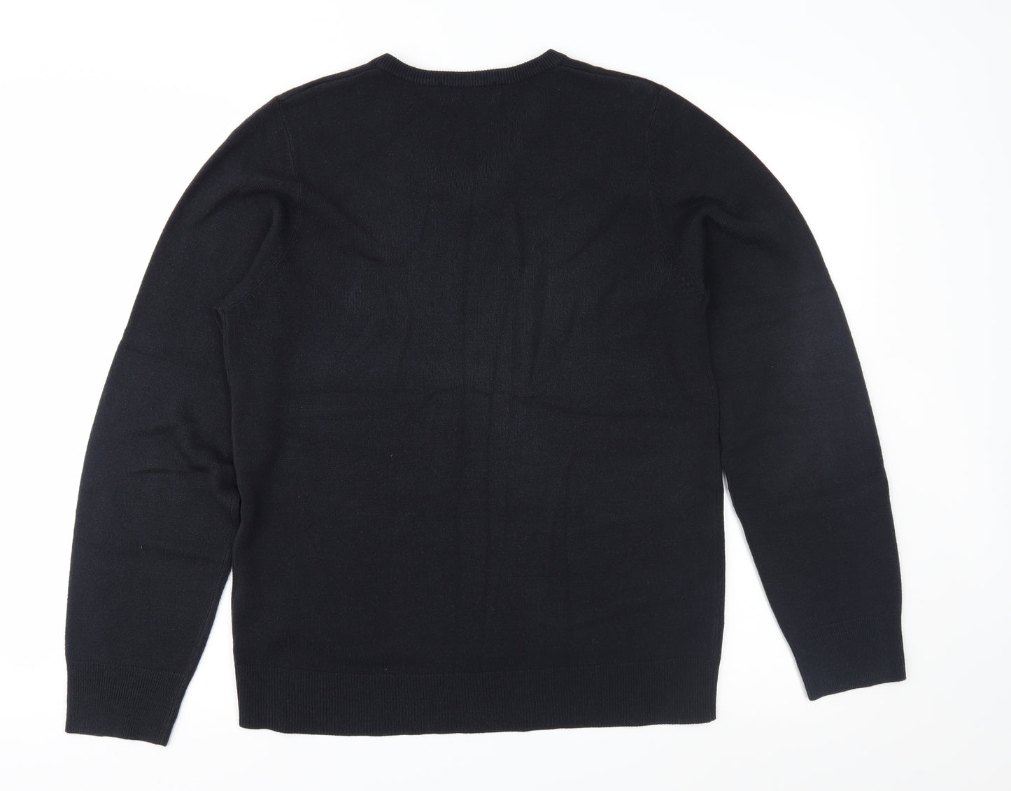 Blue Harbour Mens Black  Knit Pullover Jumper Size S