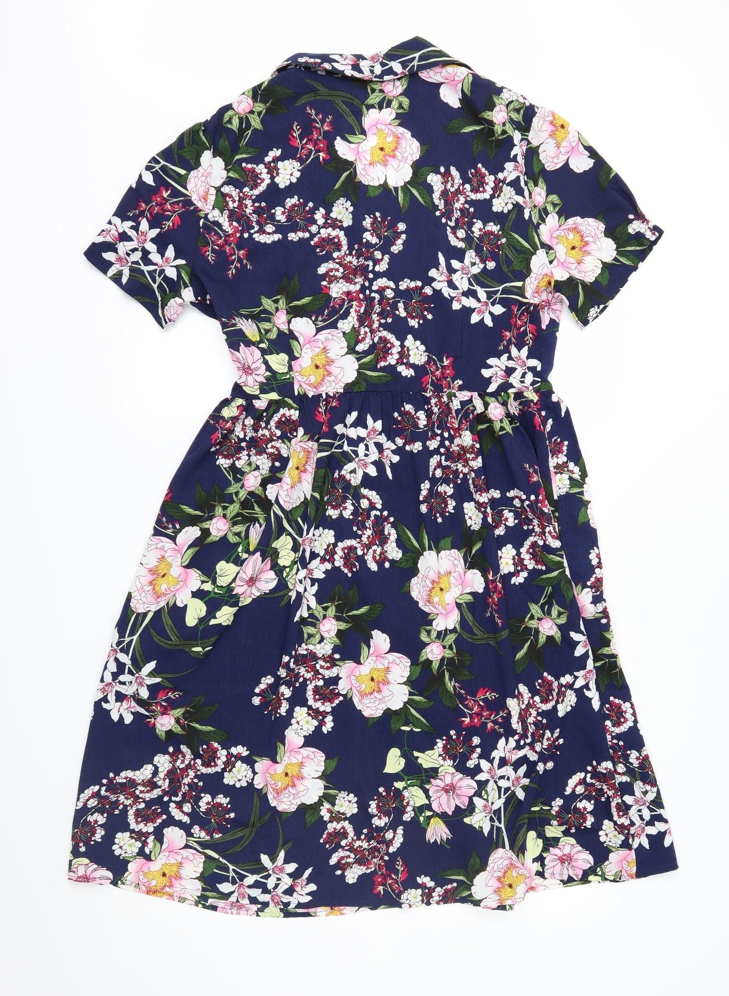 QED London Womens Blue Floral  Fit & Flare  Size 14
