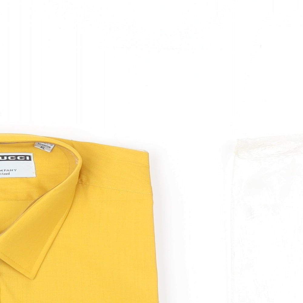 Bertolucci Mens Yellow    Button-Up Size 17.5