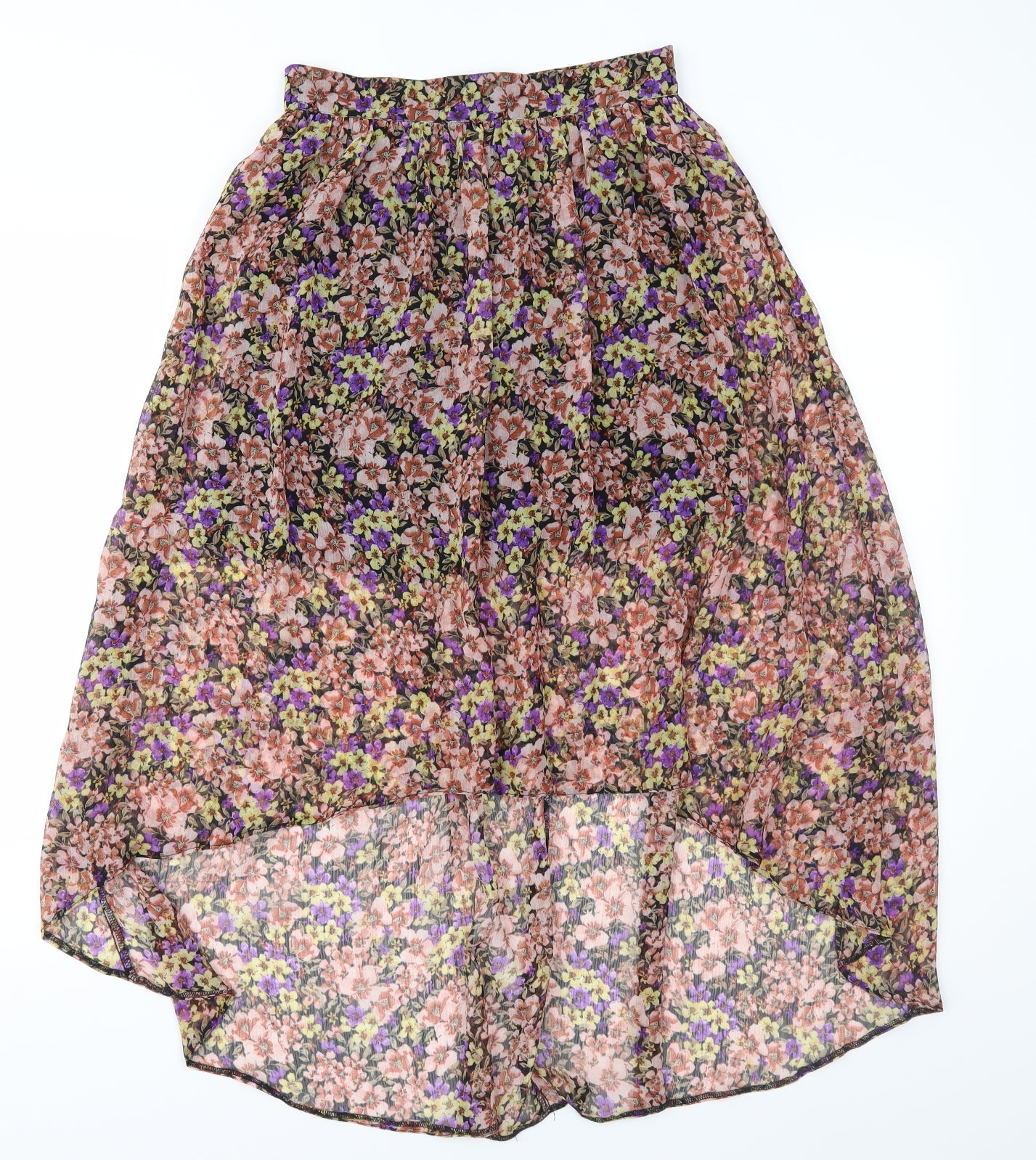 Miss Selfridge Womens Pink Floral Chiffon A-Line Skirt Size 8