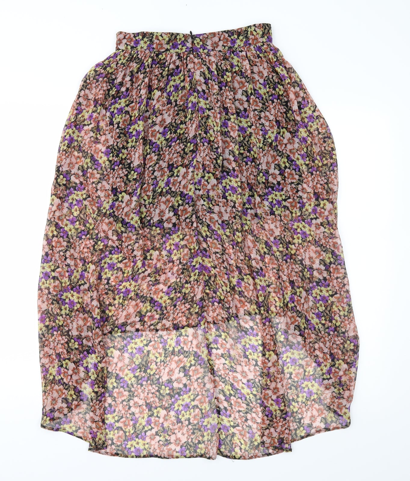 Miss Selfridge Womens Pink Floral Chiffon A-Line Skirt Size 8