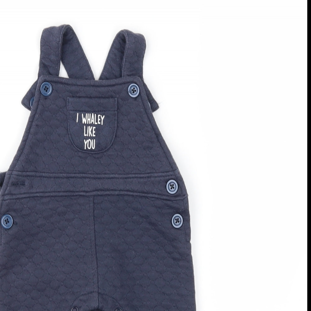 Matalan Baby Blue  Jersey Dungaree One-Piece Size 3-6 Months