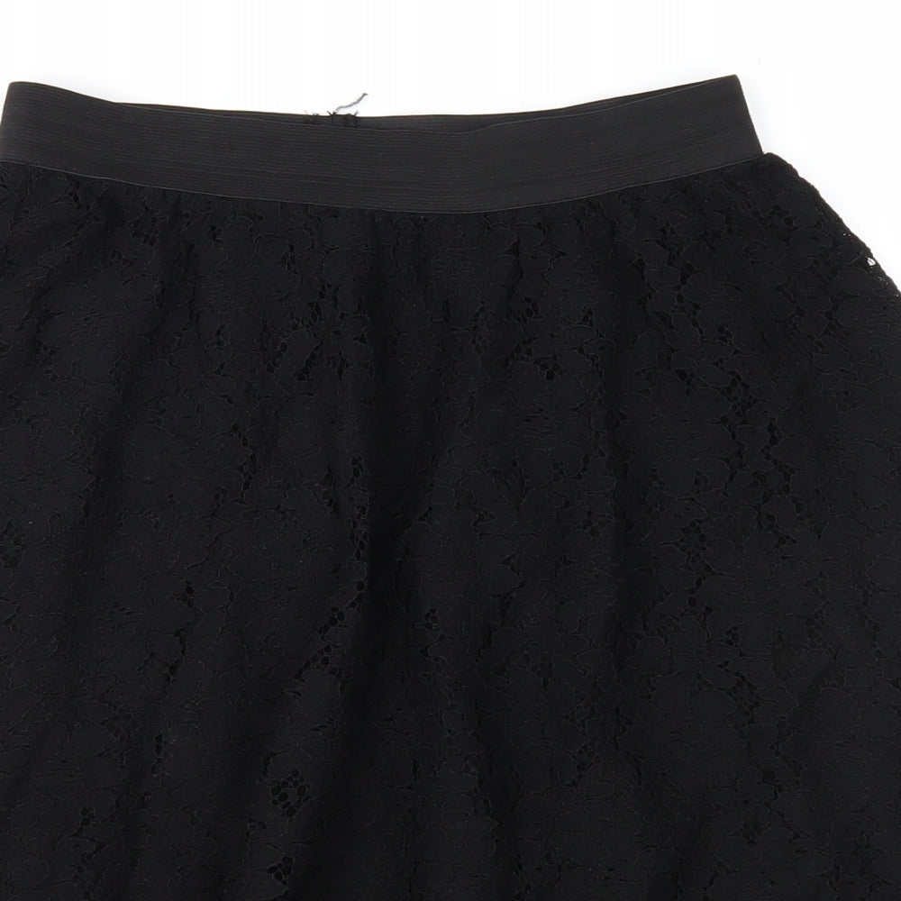 Divided Womens Black  Lace A-Line Skirt Size 8