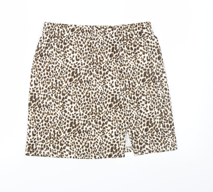 SheIn Womens Brown Animal Print A-Line Skirt Size M