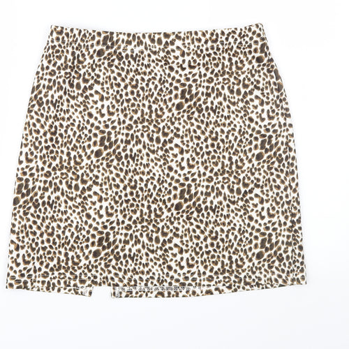 SheIn Womens Brown Animal Print  A-Line Skirt Size M