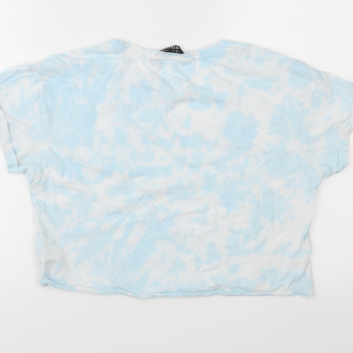 New Look Girls Blue Camouflage Jersey Basic T-Shirt Size 14-15 Years