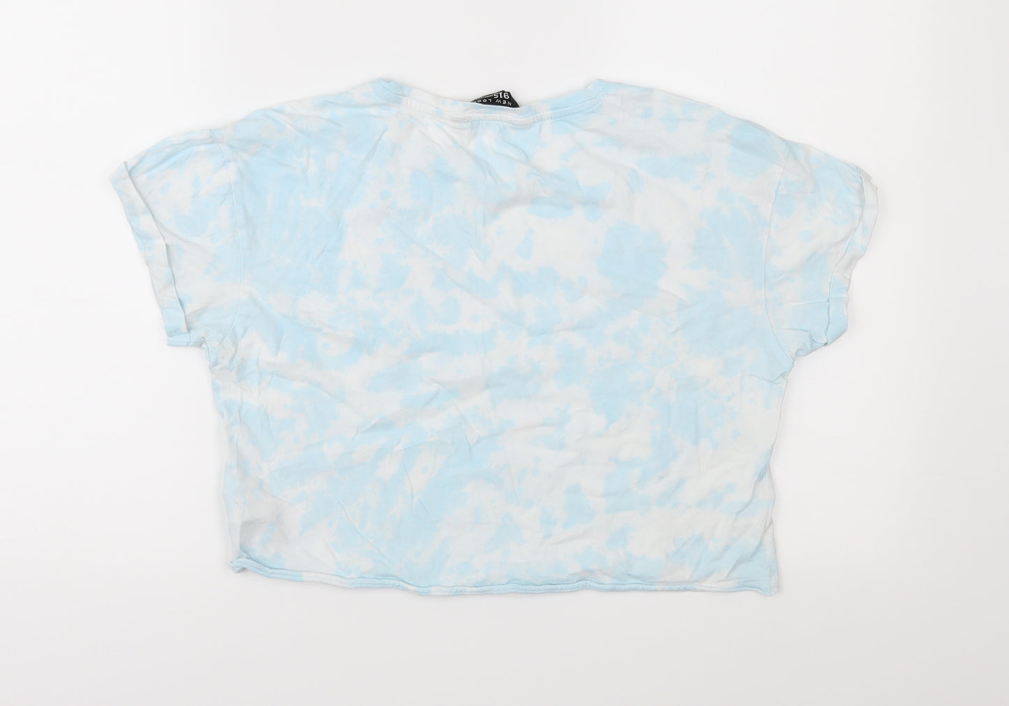 New Look Girls Blue Camouflage Jersey Basic T-Shirt Size 14-15 Years