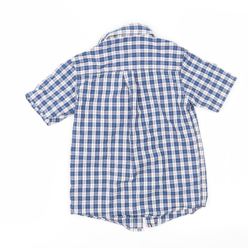 Maine New England Boys Blue Check  Basic Button-Up Size 7 Years