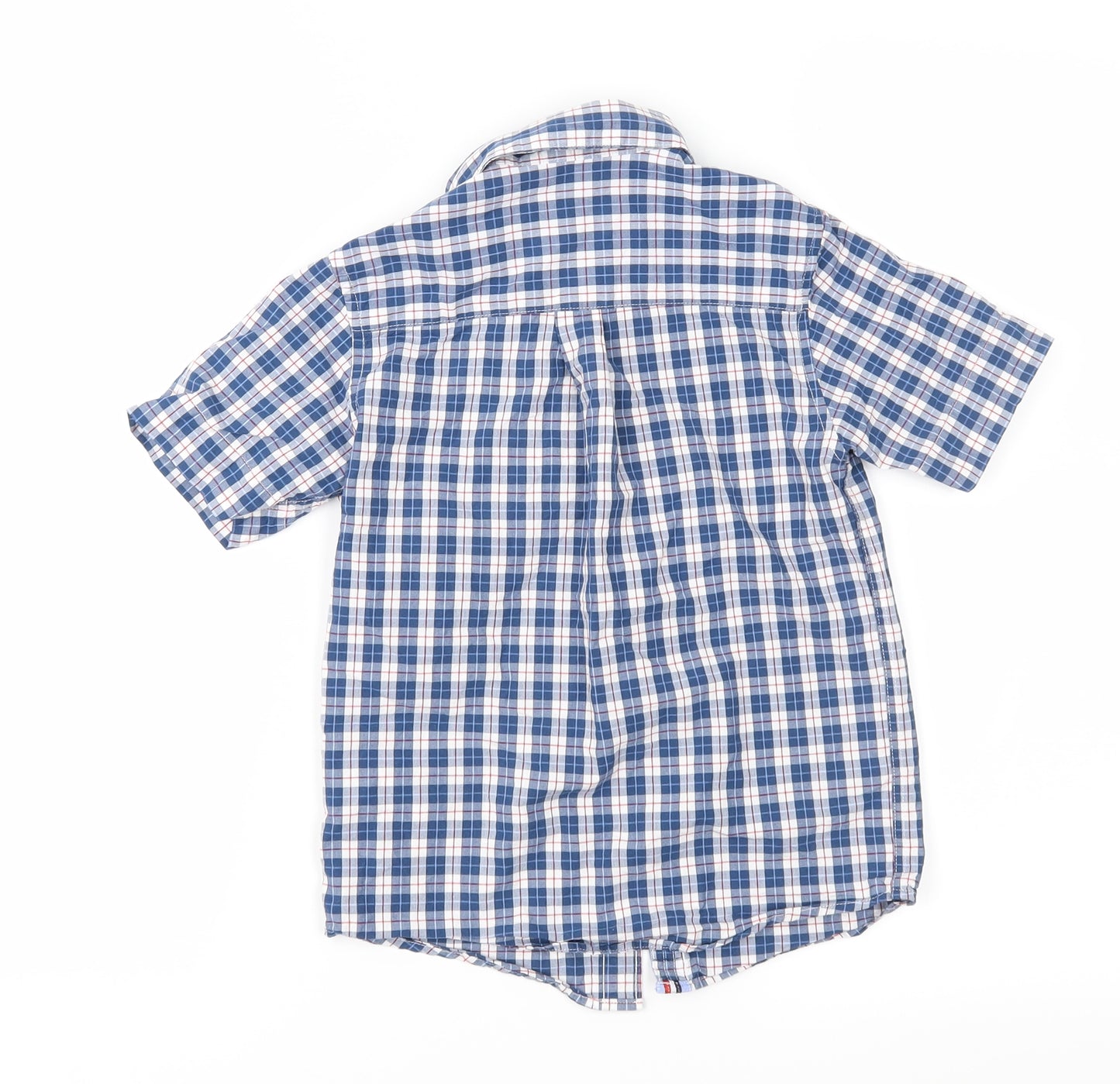 Maine New England Boys Blue Check  Basic Button-Up Size 7 Years