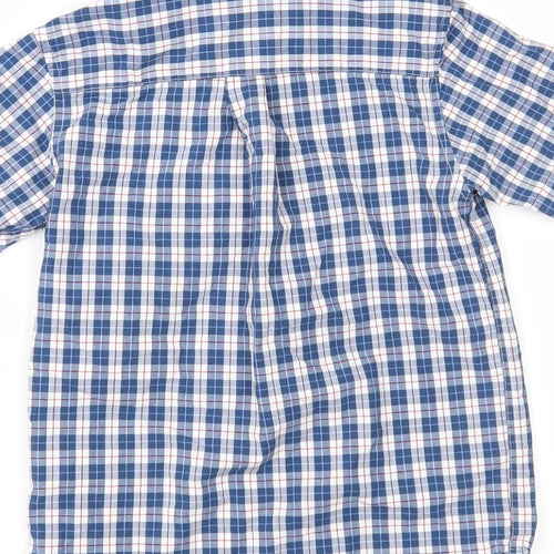 Maine New England Boys Blue Check  Basic Button-Up Size 7 Years