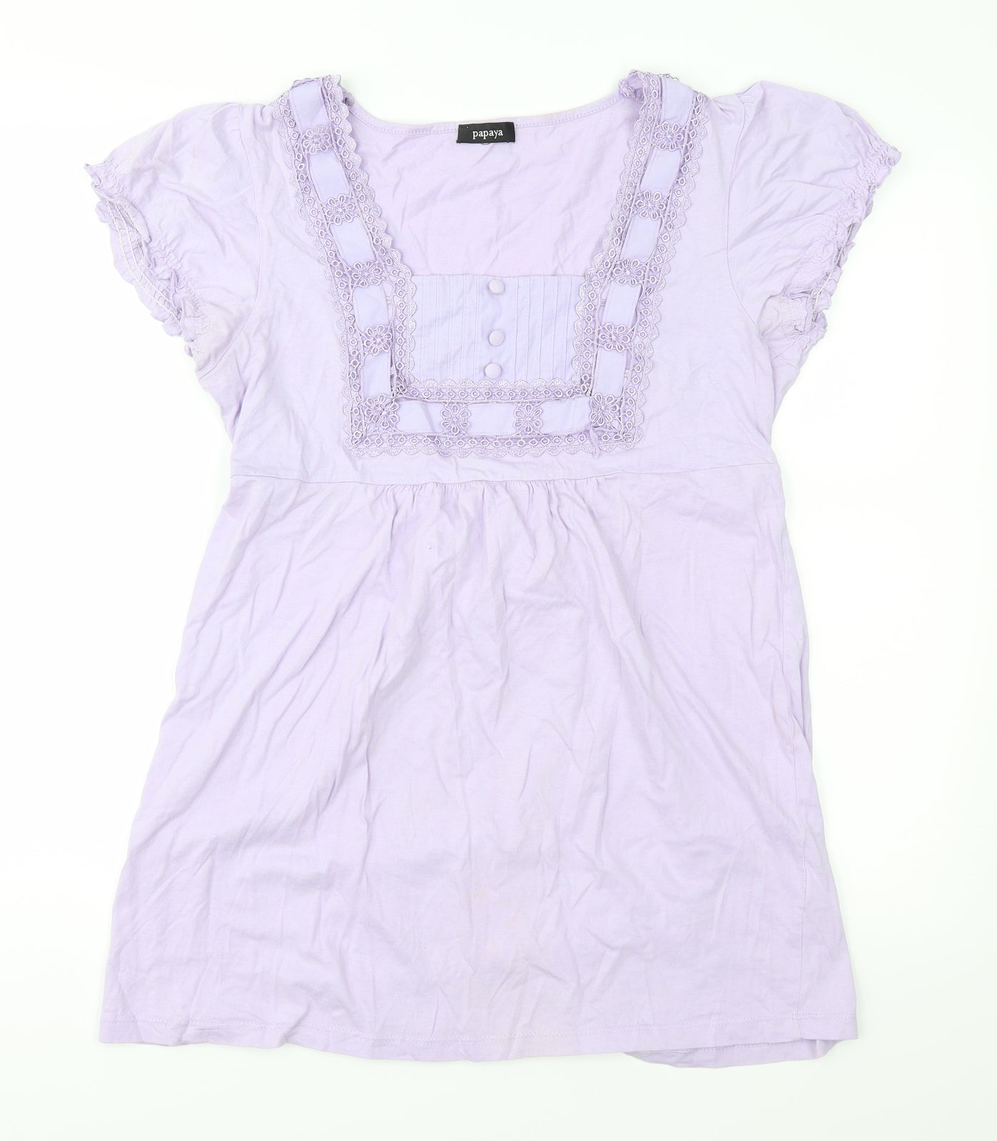 Papaya Womens Purple  Jersey Basic Blouse Size 14