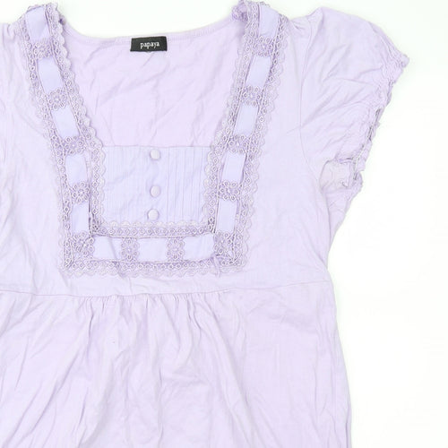 Papaya Womens Purple  Jersey Basic Blouse Size 14