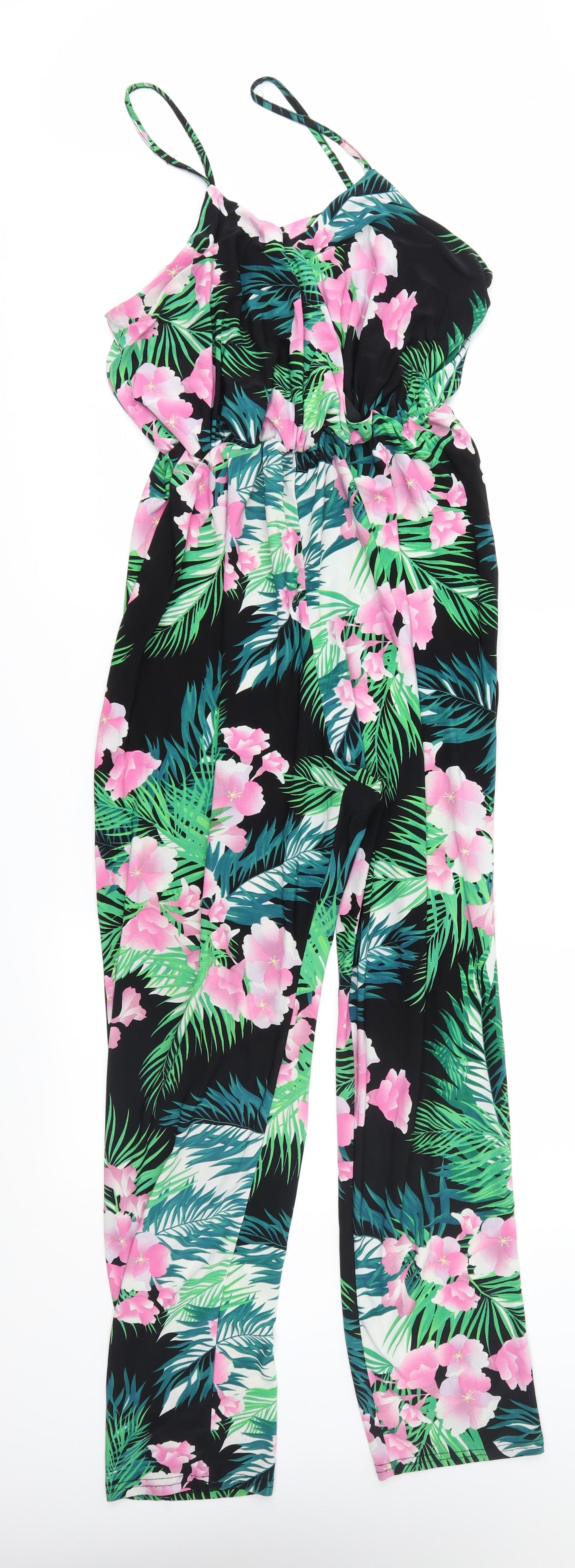 Atmosphere Womens Black Floral  Jumpsuit One-Piece Size 14