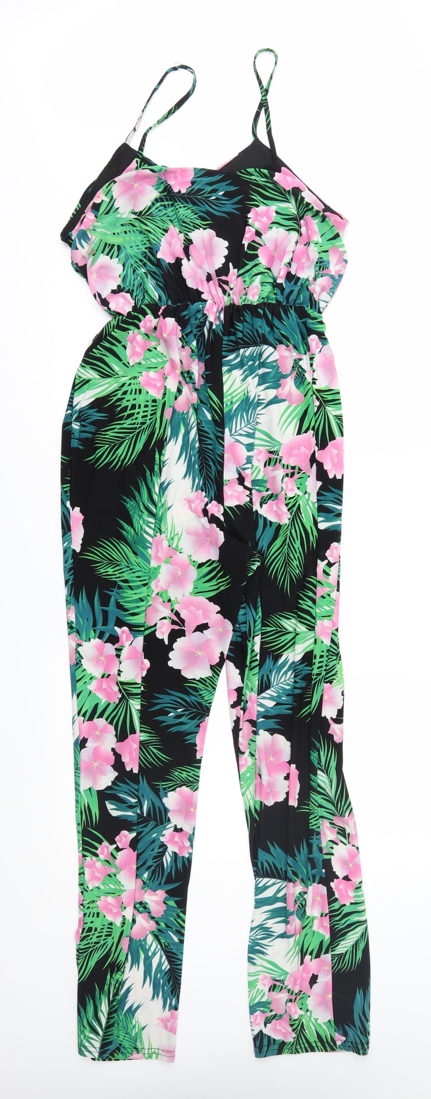 Atmosphere Womens Black Floral  Jumpsuit One-Piece Size 14