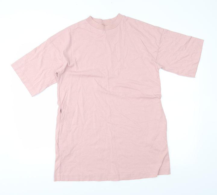 Topshop Womens Pink  Jersey T-Shirt Dress  Size XS