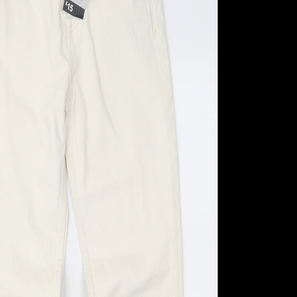 Denim & Co. Womens Ivory  Denim Straight Jeans Size 6 L28 in