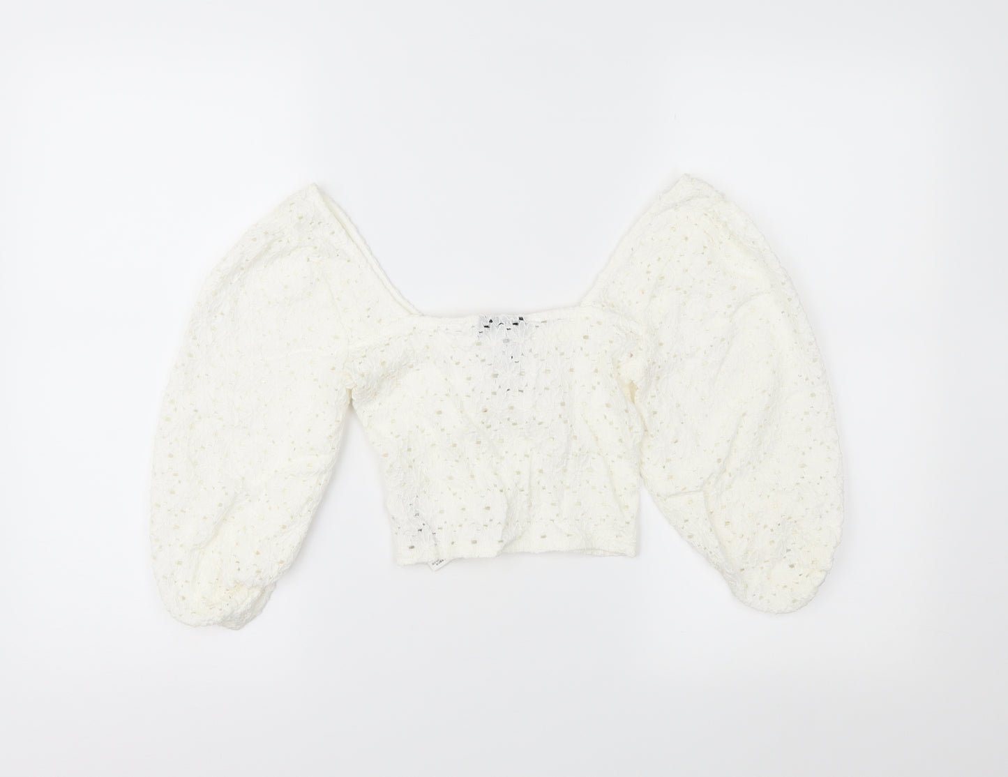 Tpshop Womens White  Lace Basic Blouse Size 6