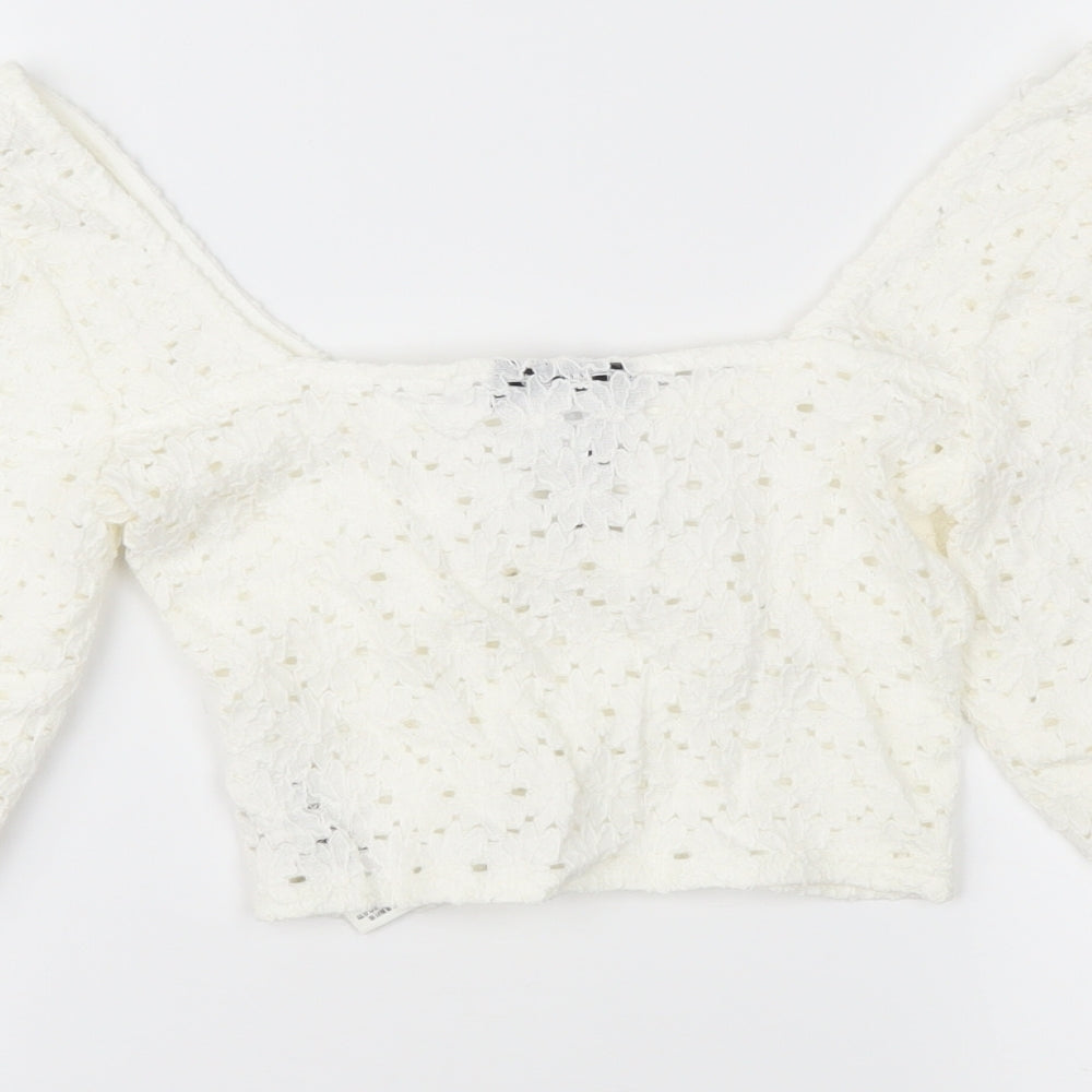 Tpshop Womens White  Lace Basic Blouse Size 6
