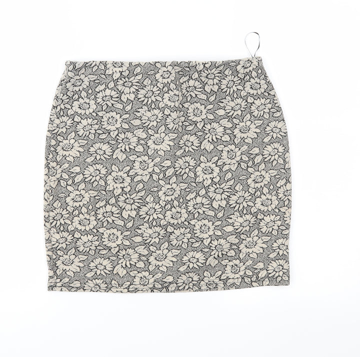 New Look Womens Brown Floral Straight & Pencil Skirt Size 12