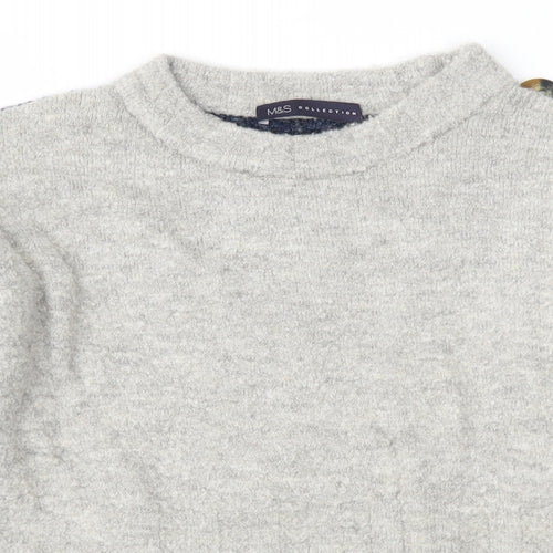 Marks and Spencer Womens Grey  Knit Pullover Jumper Size S