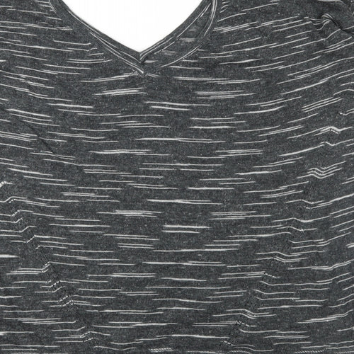 Marks and Spencer Womens Grey Geometric Knit Pullover Jumper Size M