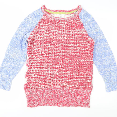 Sweater Shop Womens Red Geometric Knit Pullover Jumper Size S