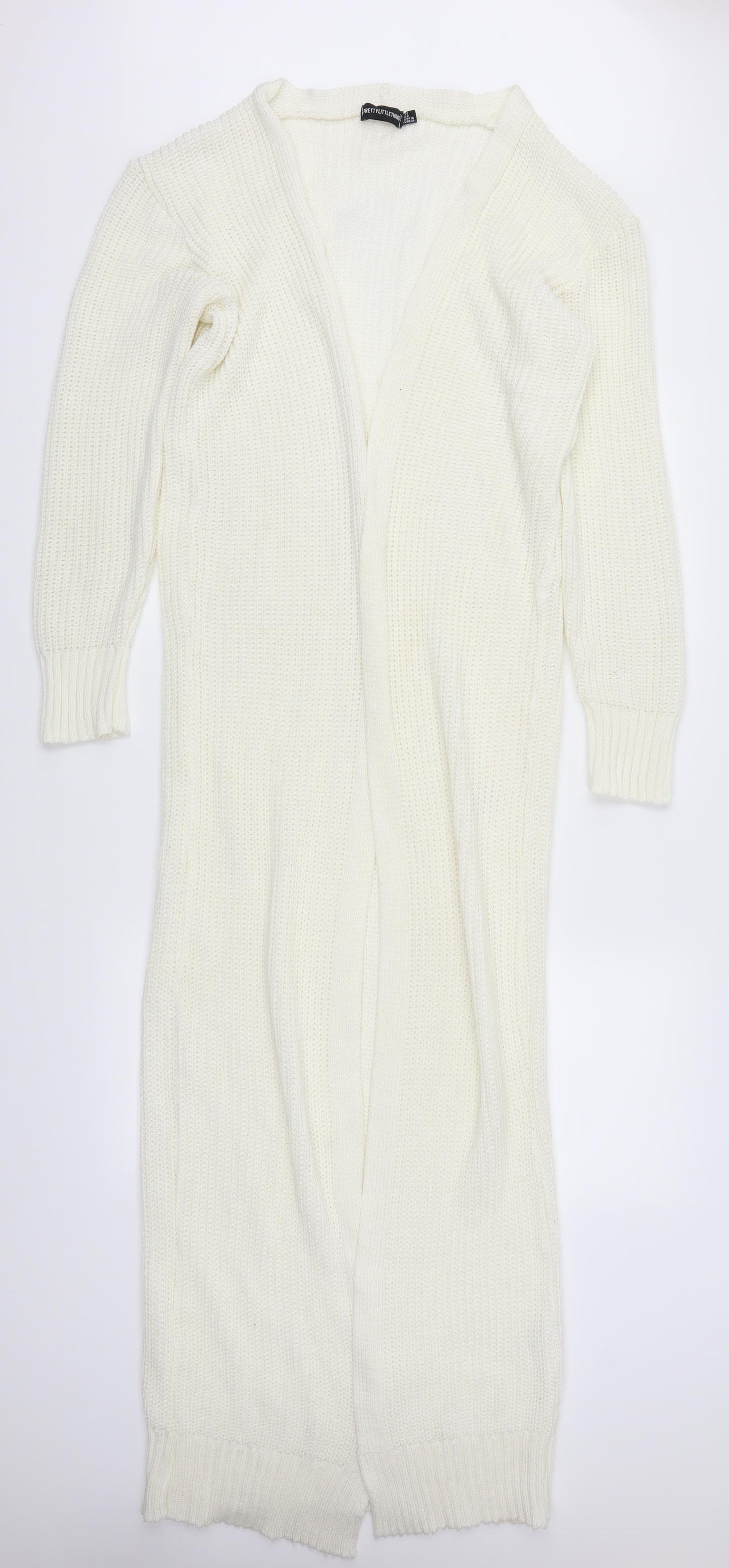 Pretty Little Thing Womens White   Cardigan Jumper Size 8  - Cream