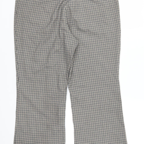 H&M Womens Brown Check  Trousers  Size 16 L25 in