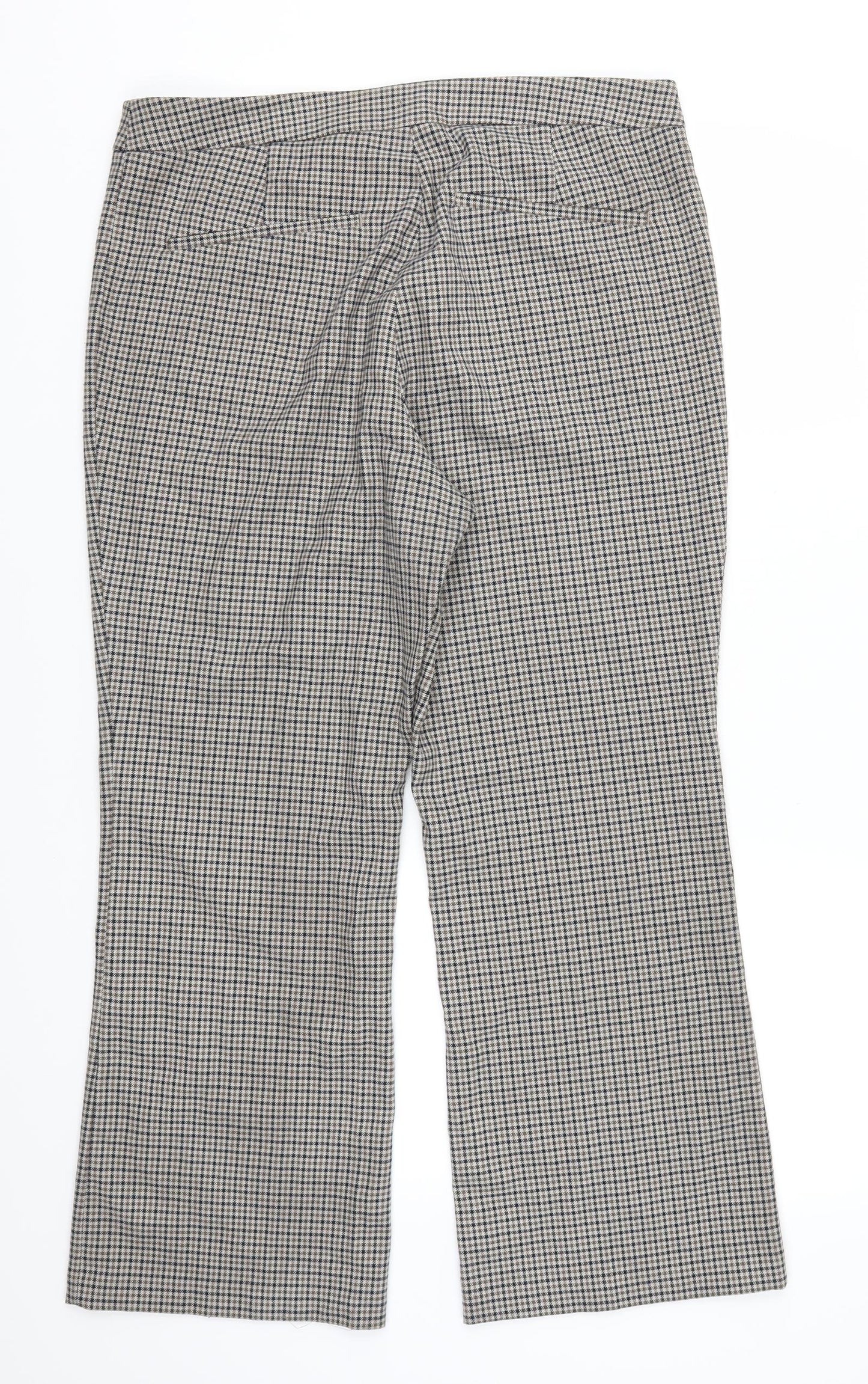 H&M Womens Brown Check  Trousers  Size 16 L25 in