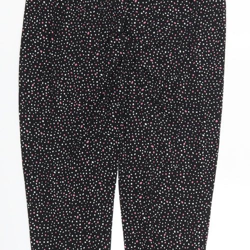 New Look Womens Black Polka Dot  Sweatpants Trousers Size M L29 in - Pink Polka Dot Loungewear