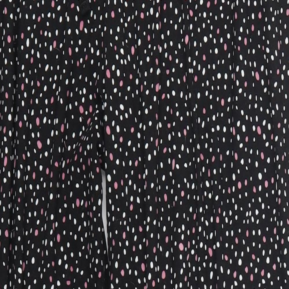 New Look Womens Black Polka Dot  Sweatpants Trousers Size M L29 in - Pink Polka Dot Loungewear